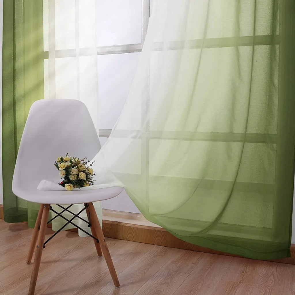 Modern Gradient Color Curtain Tulle Decorative Sheer Curtains IN USA.