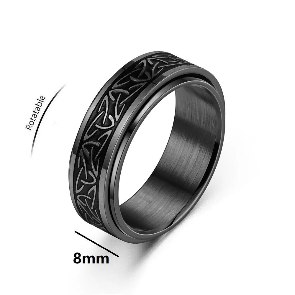 Viking Celtic Knot Rune Rotating Anxiety Joint Ring Men in USA