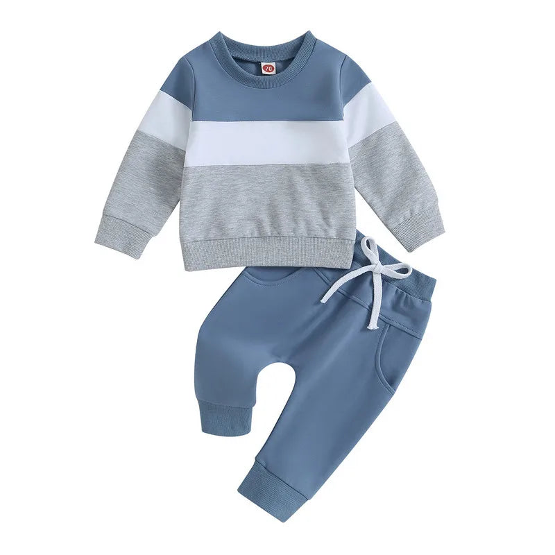 Newborn Baby Boy Pant Sets Autumn Clothes Contrast Color in USA