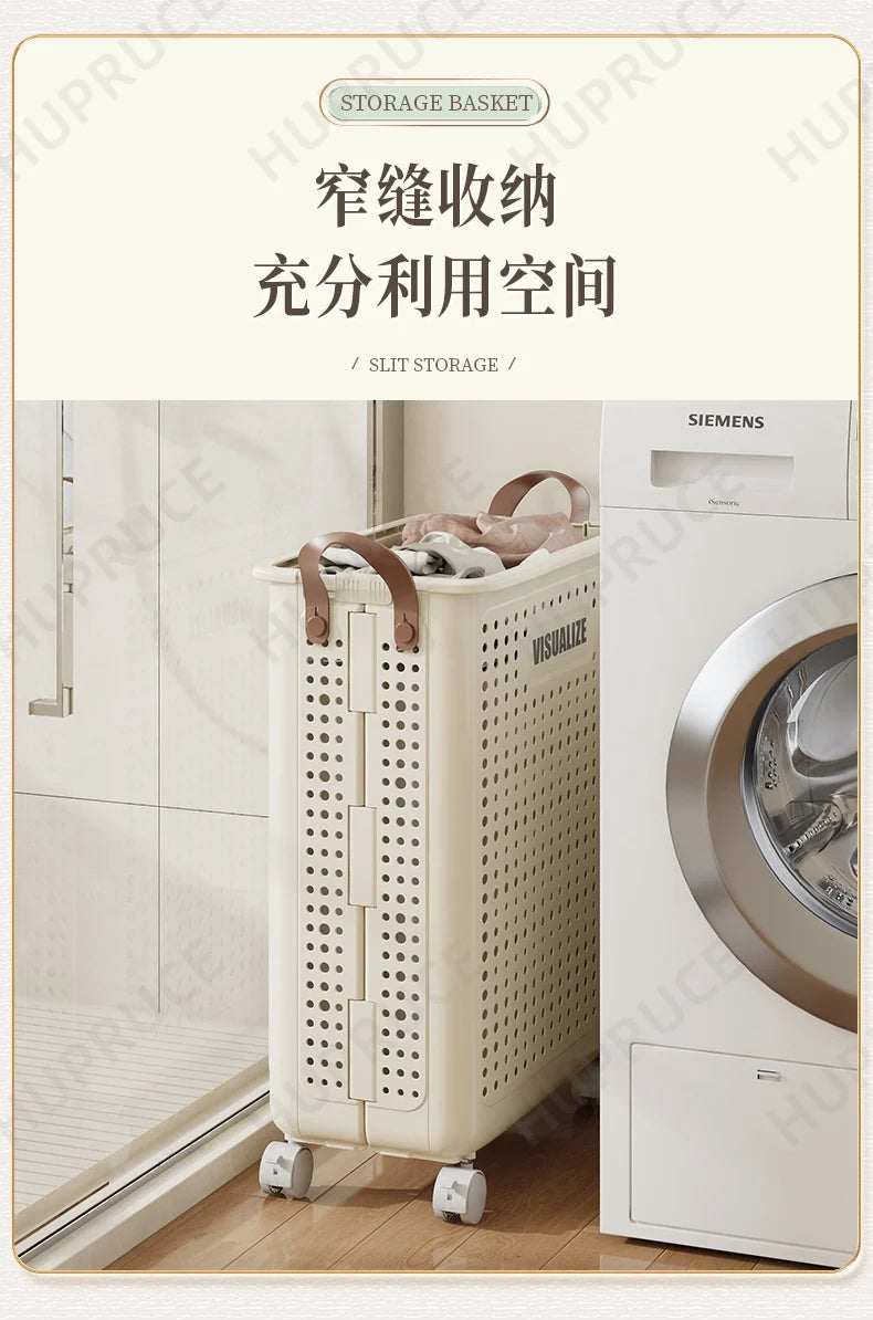 Foldable Laundry Basket hamper casters Washing Clothes in USA