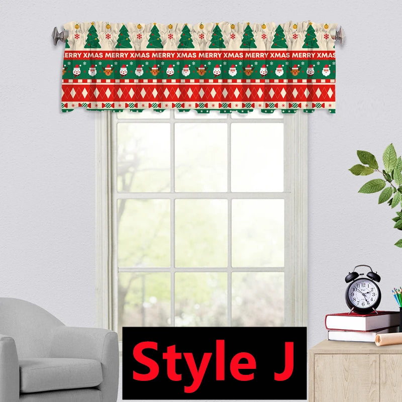 Christmas Window Curtain Christmas Valance Decoration Bedroom in USA