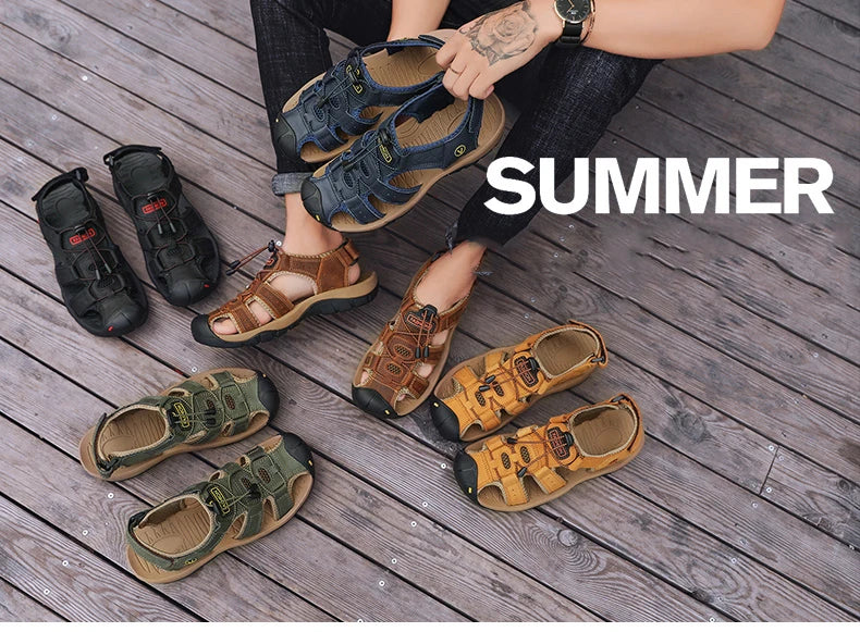 Summer Men Sandals Leather Mens Casual Shoes in USA