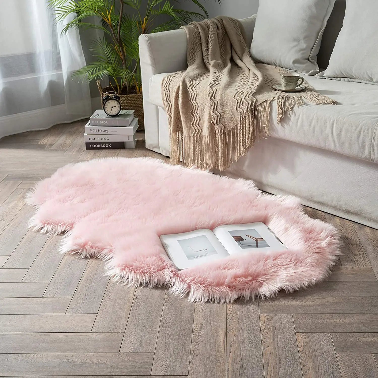 Soft Sheepskin Bedroom Carpet Imitation Wool Pad Long Hair