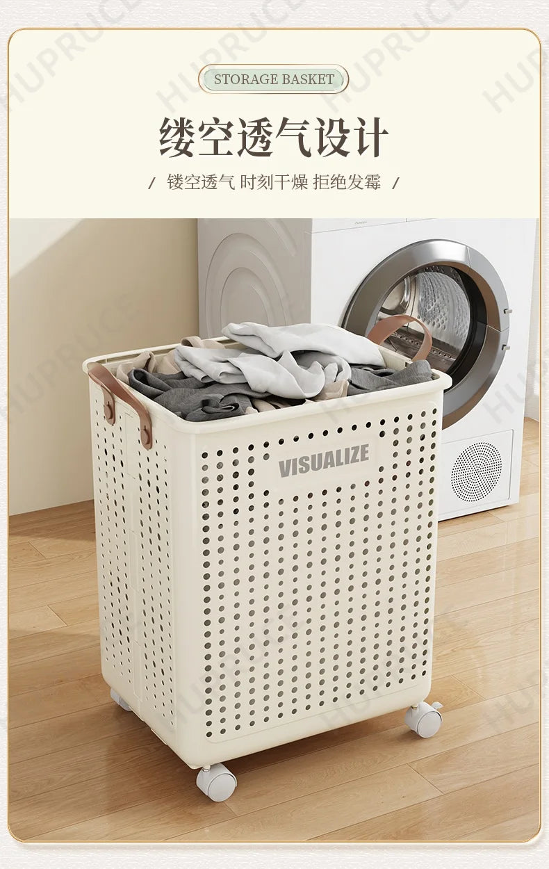 Foldable Laundry Basket hamper casters Washing Clothes in USA