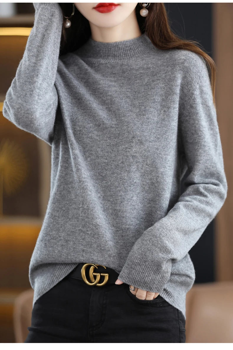 Pure Wool Half-neck Pullover In Autumn And Winter New Cashmere in USA