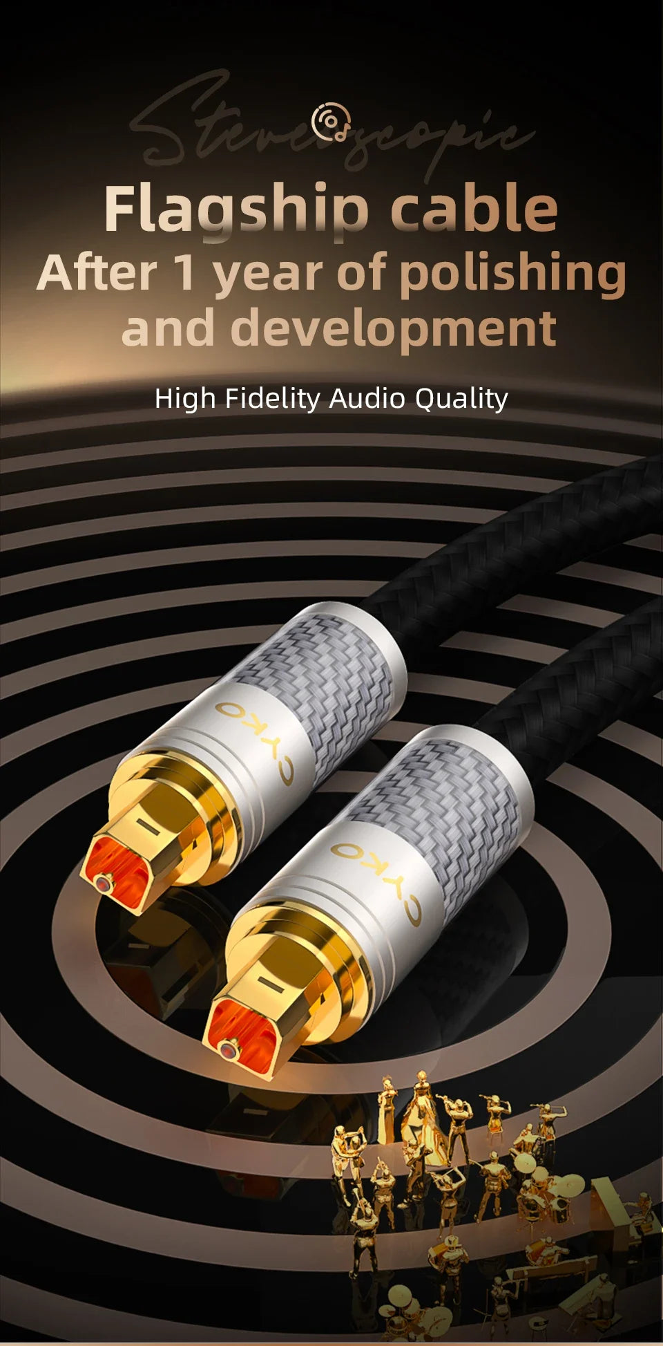 CYKO Digital Optical Audio Cable Toslink SPDIF hifi Coaxial Cable for 