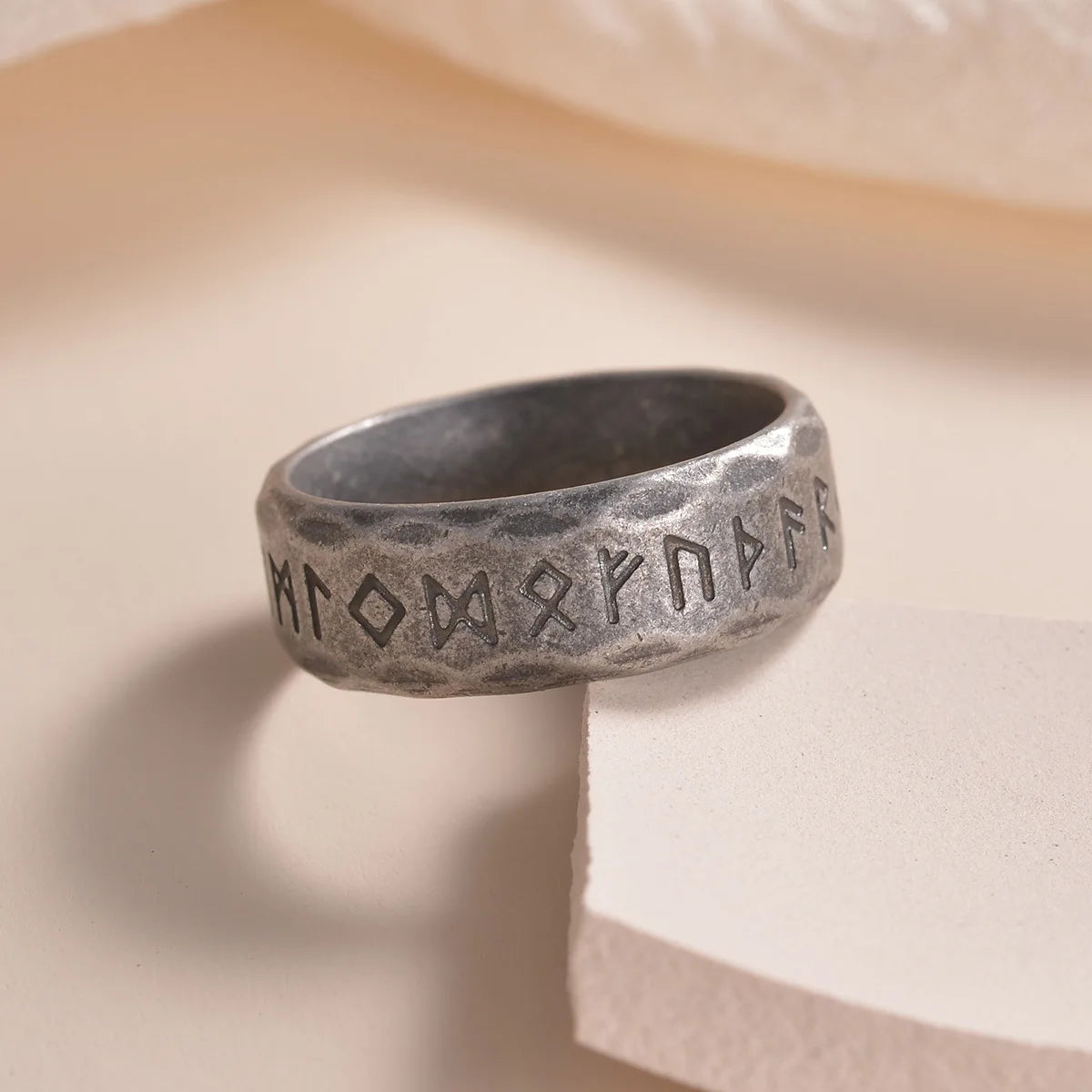 Nordic Retro Viking Rune Ring For Men Women Simple 316L Stainless Stee