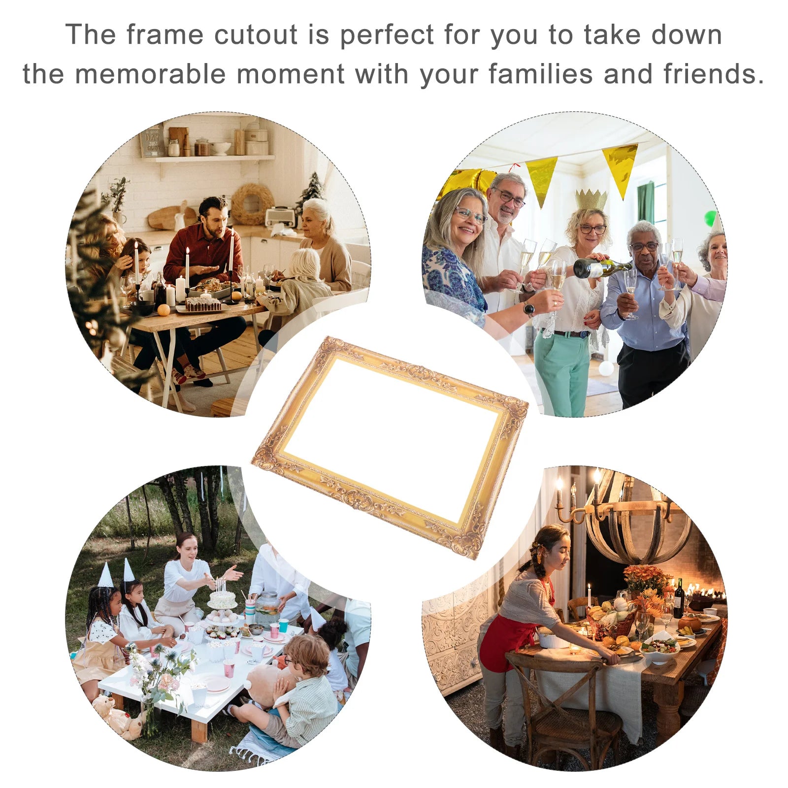 Retro Decor DIY Paper Picture Frame Cutouts Photo Booth Props for Wedd