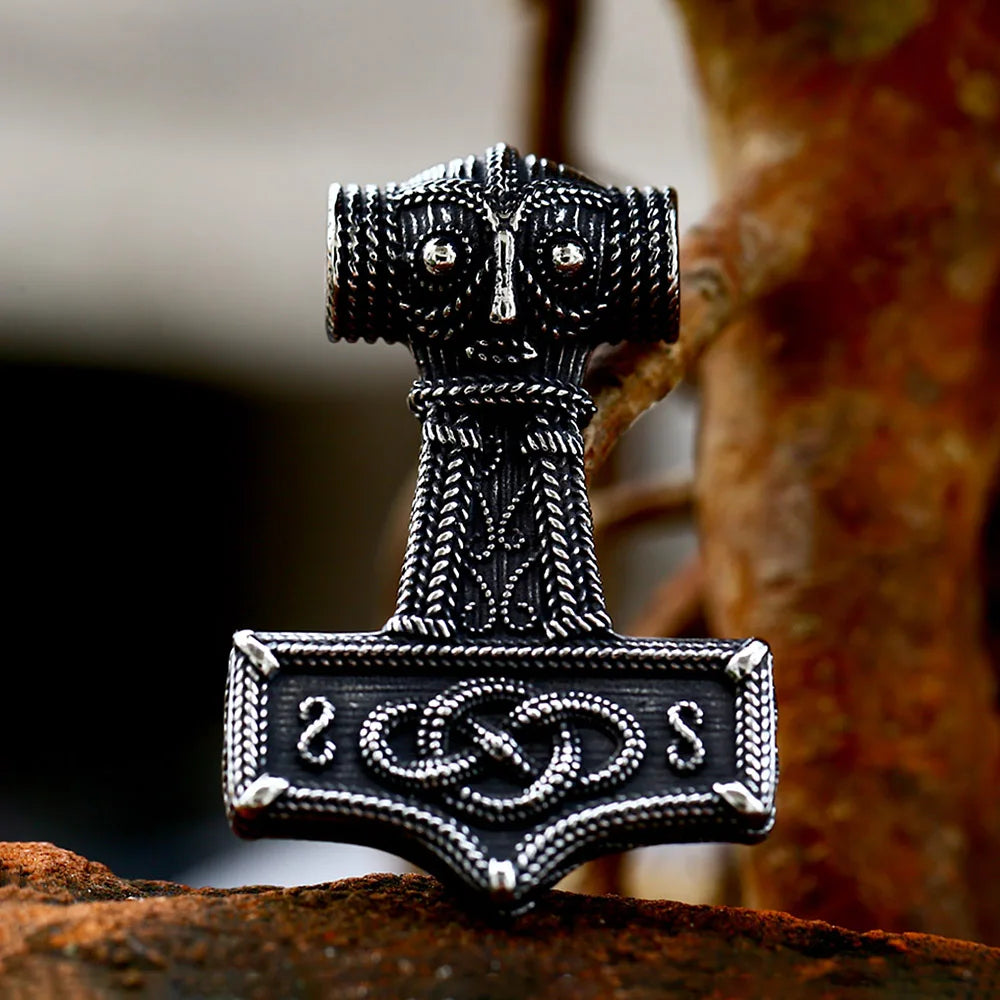 Steel Nordic Mjolnir Thor's Hammer Necklaces in USA