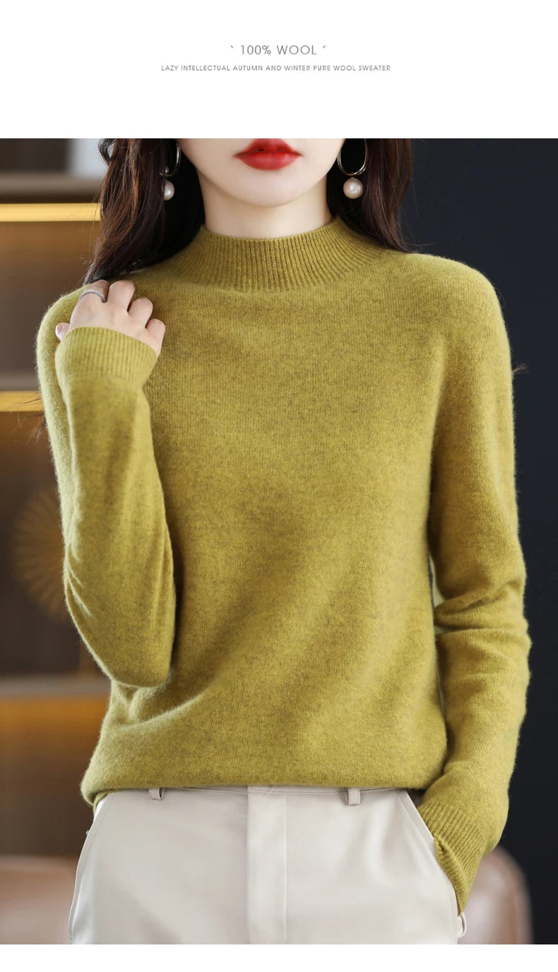 Pure Wool Half-neck Pullover In Autumn And Winter New Cashmere in USA