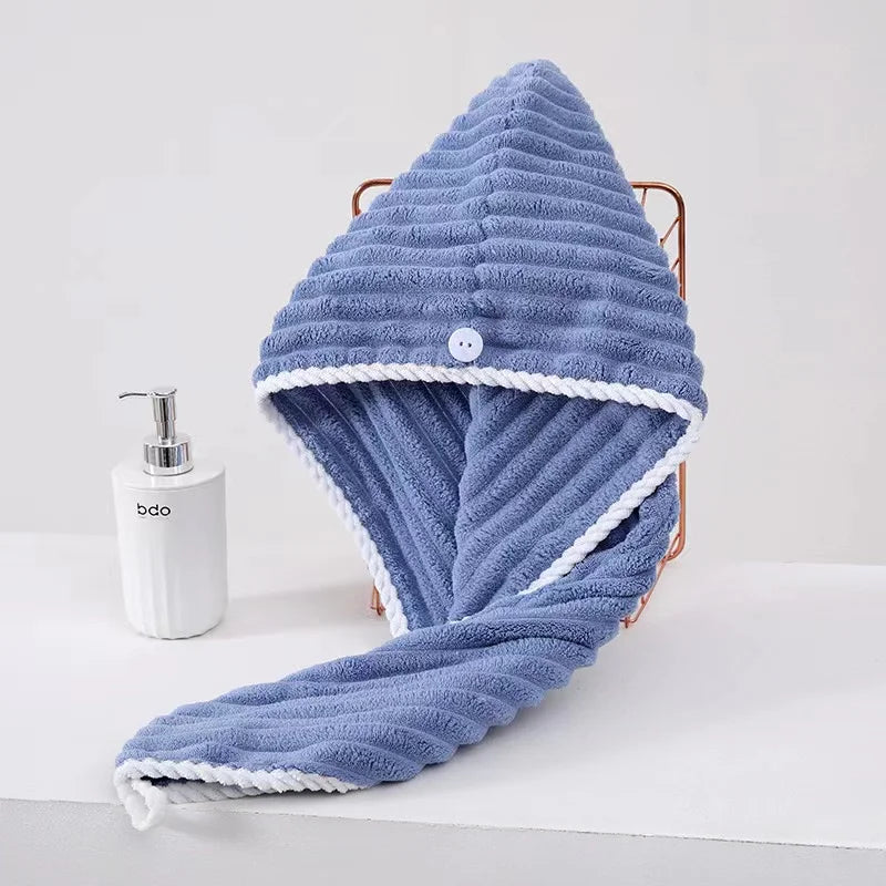 Women Long Hair Drying Towel Fast Drying Hair Cap