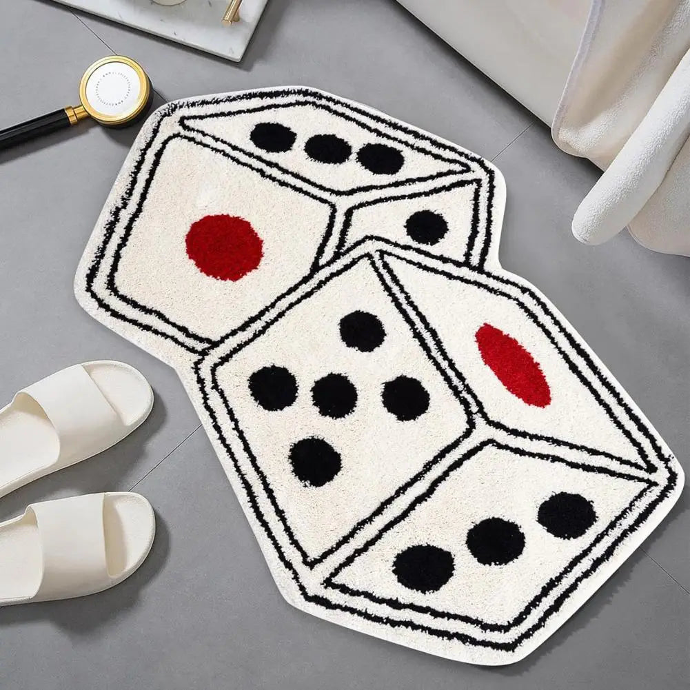 Floor Mat Dice Pattern Imitation Cashmere Kitchen Rug in USA.