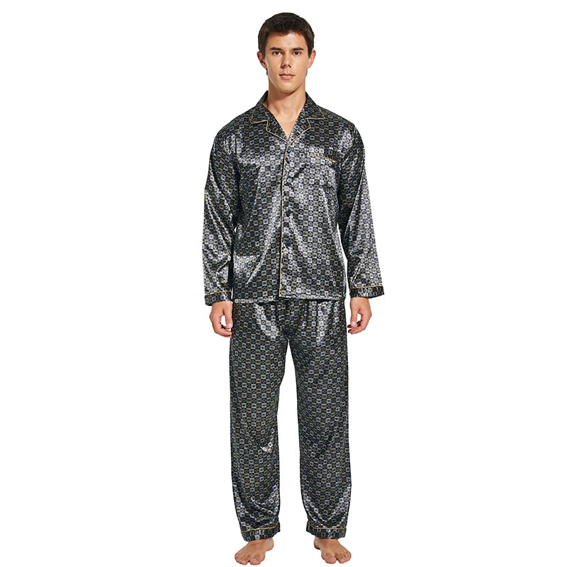 Tony&Candice Men's Satin Silk Pajama Set Men Pajamas Silk in USA