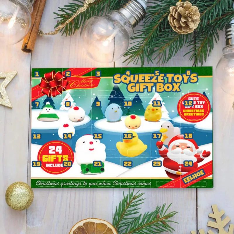 24 Days/set Squeeze Toys Christmas Countdown Advent Calendar Toy for K