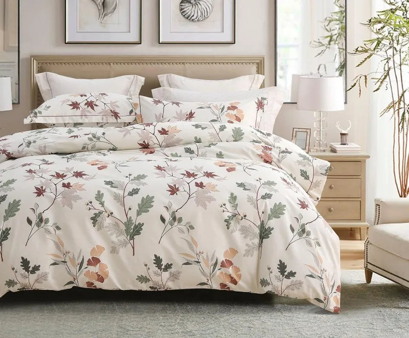 Duvet Cover, Thread Count Cotton Printed Luxury Floral Comforter