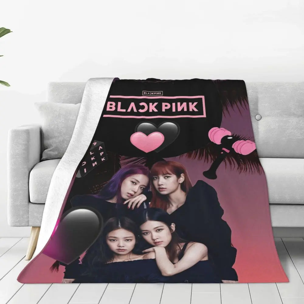 Music Idol Black-Pinks Girl Blankets Flannel All Season in USA