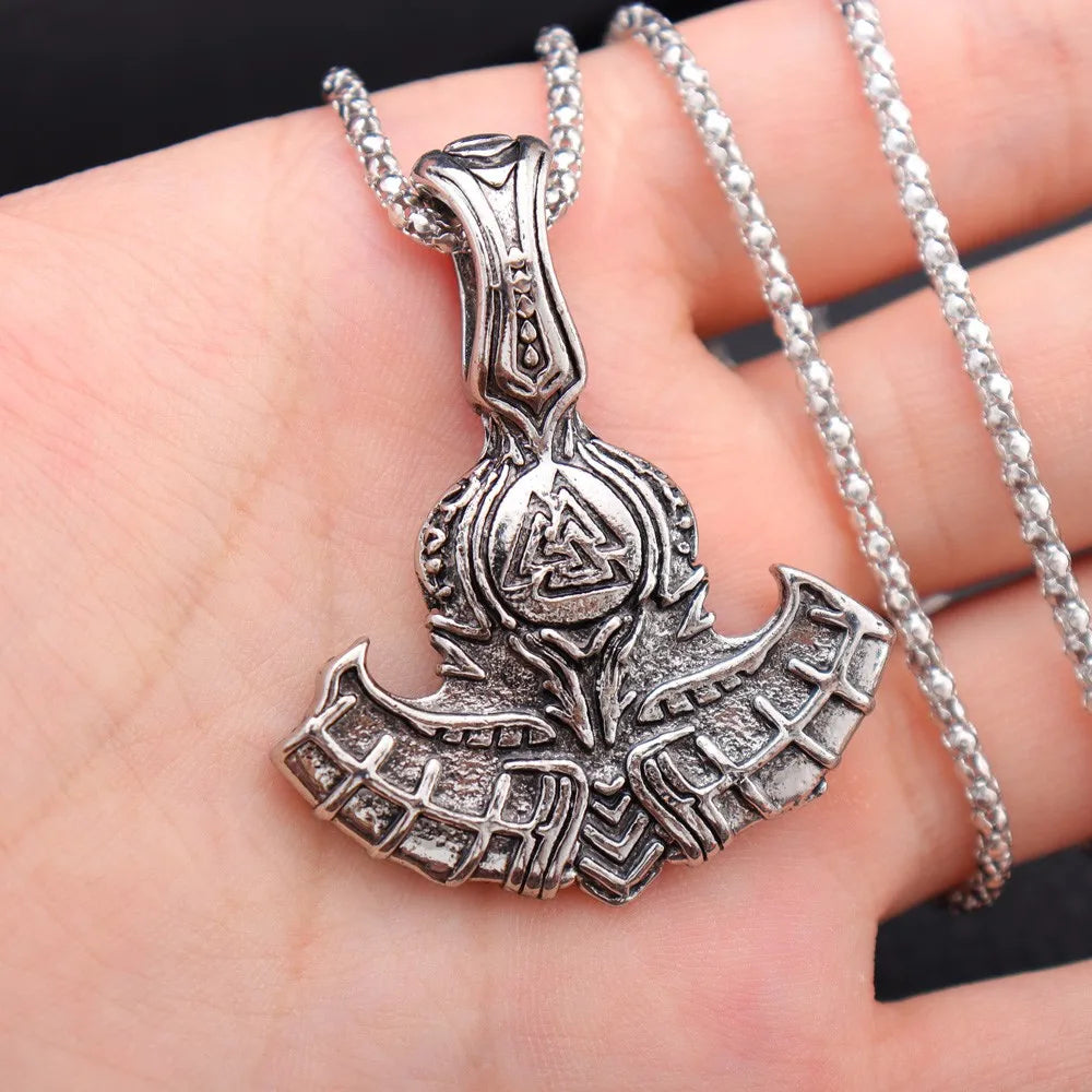 Prairie Wolf Double Sided Viking Tomahawk Pendant Necklace in USA