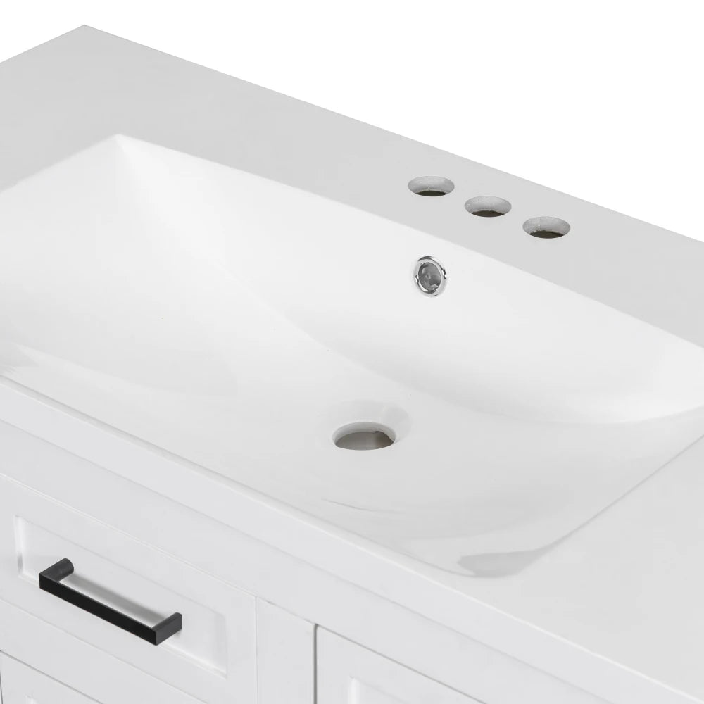 Bathroom Vanity Cabinet with Resin Integrated Sink in USA.