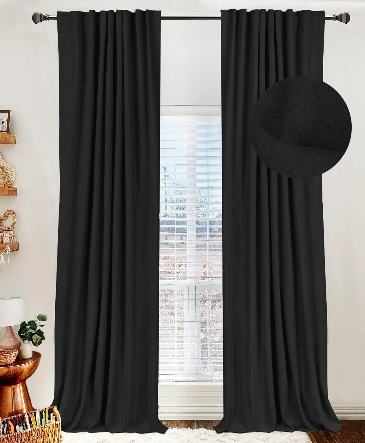 Blackout Shield Linen Blackout Curtains Bedroom in USA