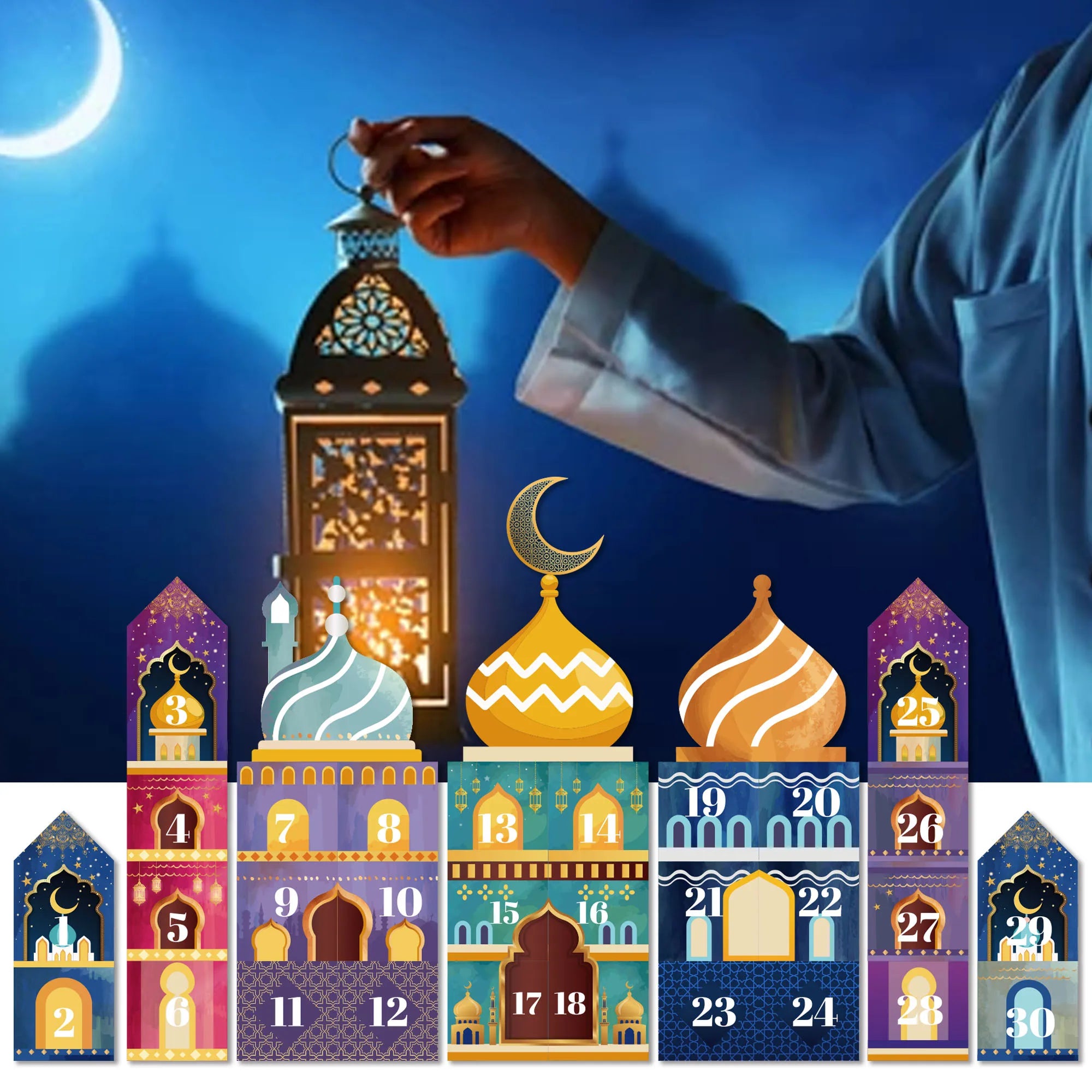 Ramadan Decorations 30 Days DIY Eid Mubarak Countdown Calendar Advent 