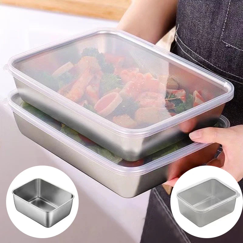 Stainless Steel Refrigerator Food Storage Box With Plastic in USA.