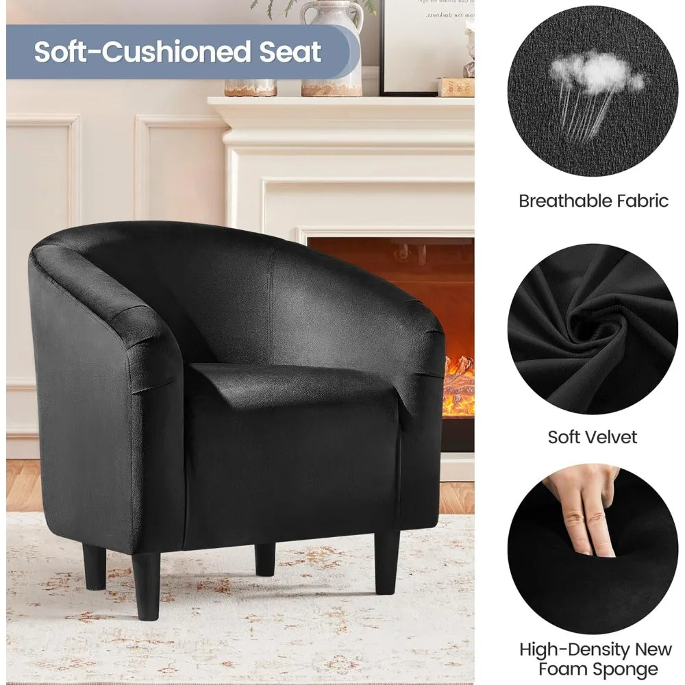 Modern Accent Chair Comfy Velvet Armchair Club Sofa IN USA.