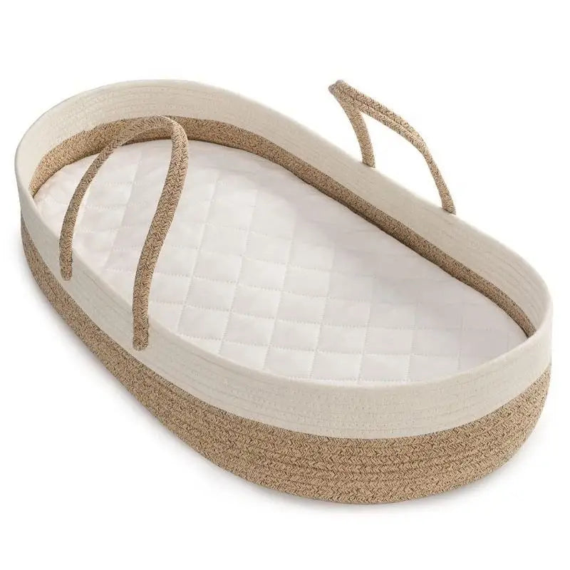 Handmade Woven Baby Changing Basket Cushioned Pad in USA