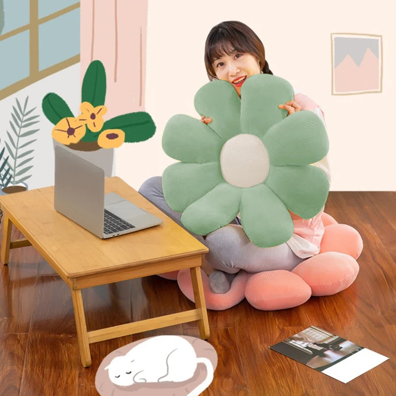 Flower-Shaped Little Daisy Throw Pillow Cushion Read in USA.