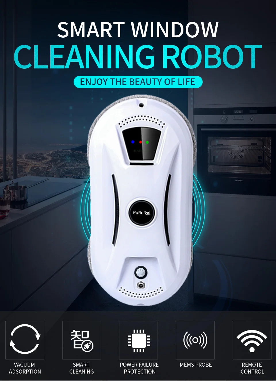 Ultra thin Robot vacuum cleaner window cleaning robot window