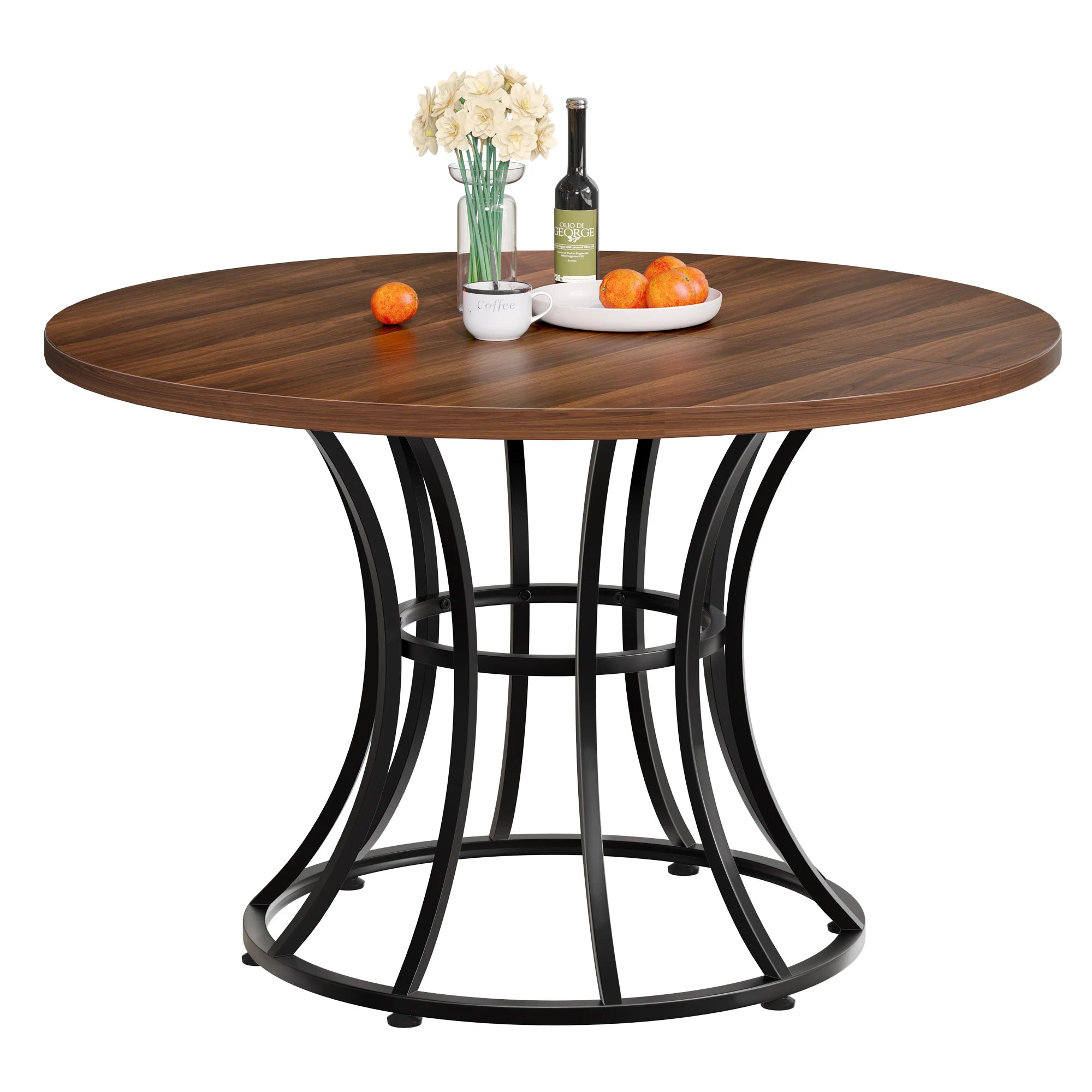 Dining Table Round Marble Pedestal Dinner IN USA.