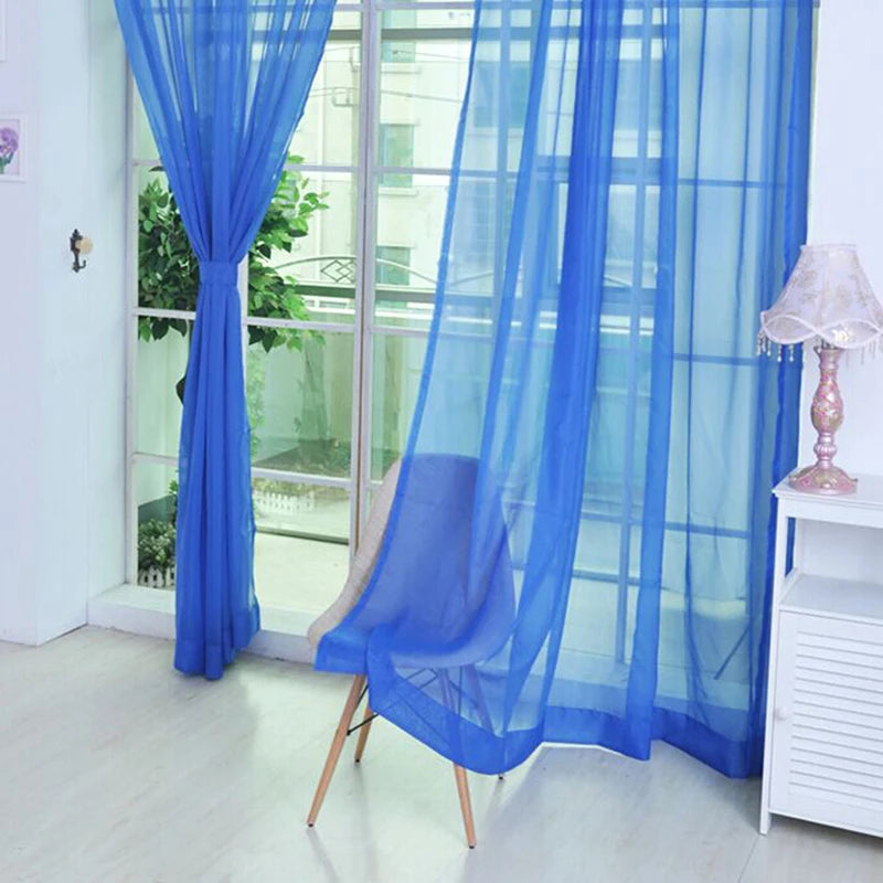 Tulle Curtains The Kitchen Living Room Solid Sheer Curtains in USA.