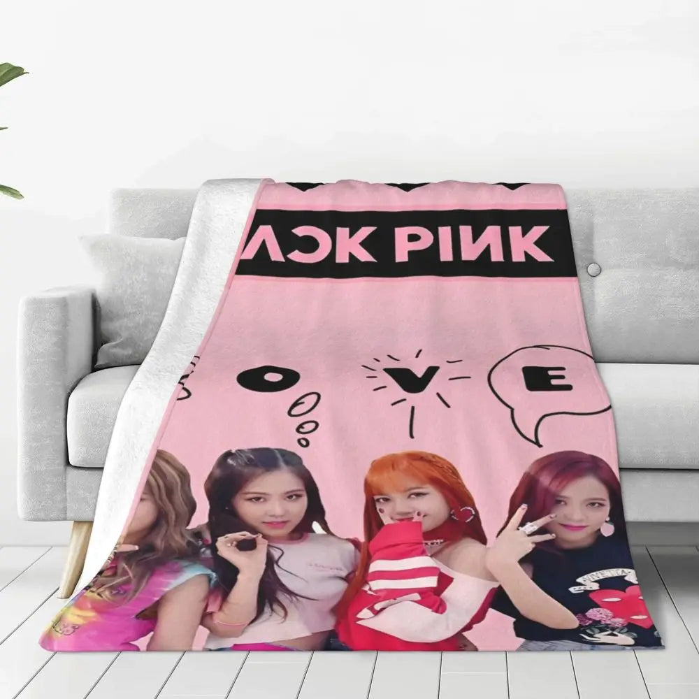 Music Idol Black-Pinks Girl Blankets Flannel All Season in USA