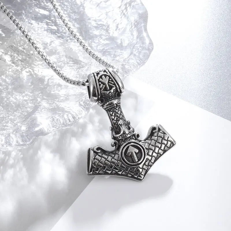 Stainless Steel Nordic Celtic Hammer Pendant Necklace in USA