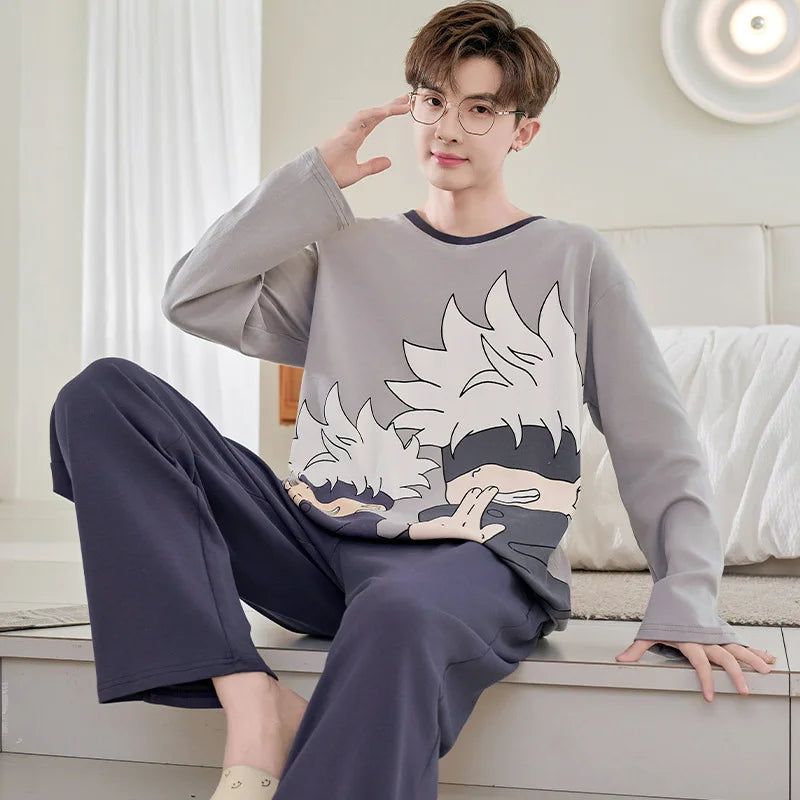 Men's Pajamas Long Sleeves Pure Cotton in USA