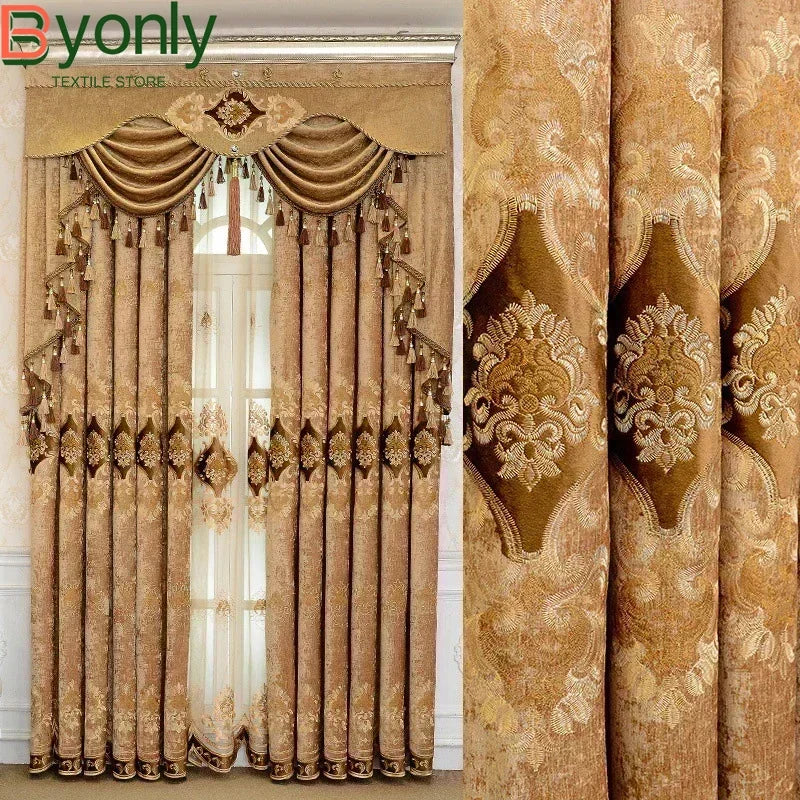 Embroidered Blackout Curtains Living Room Curtains in USA