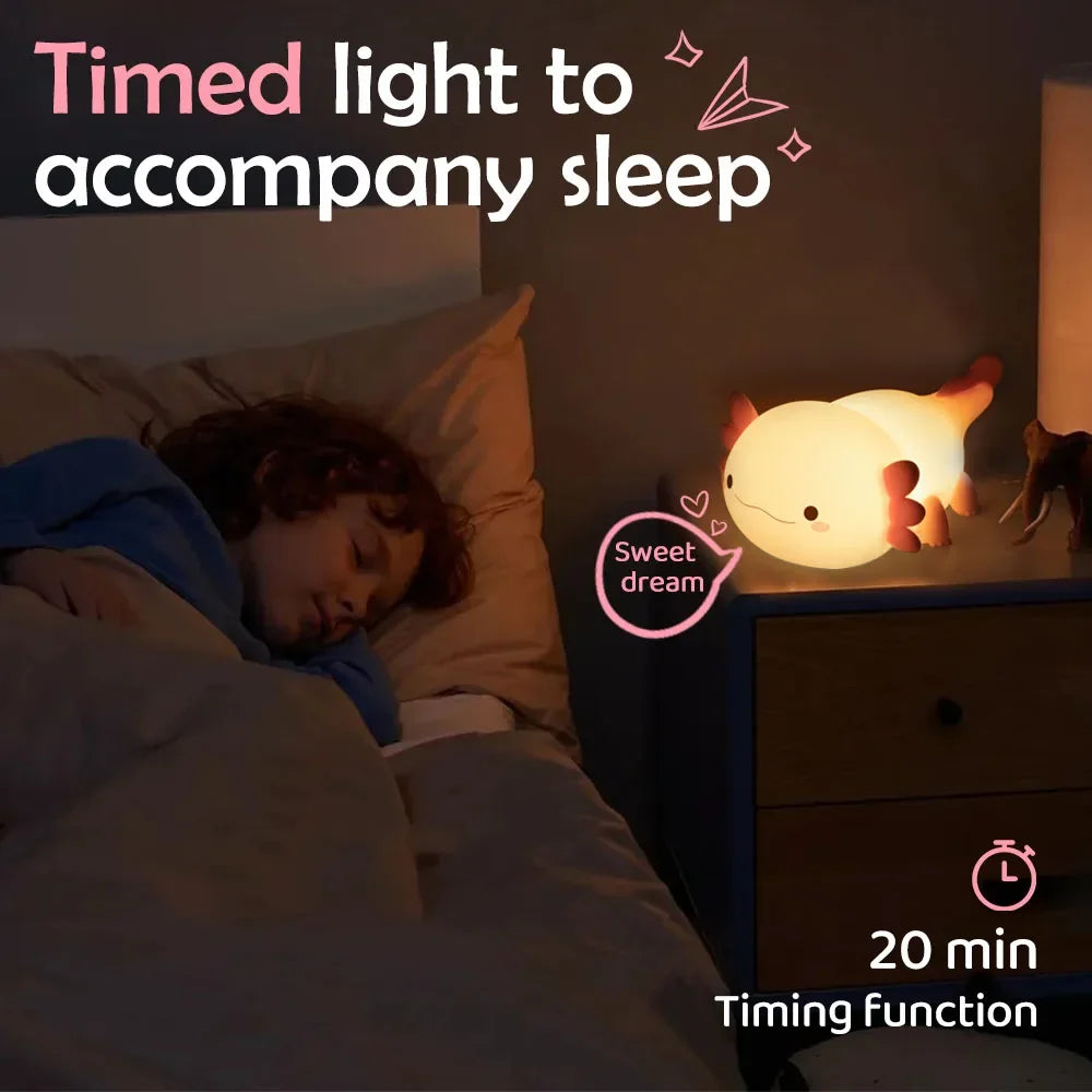 Novelty Silicone Axolotl Night Light Rechargeable in USA