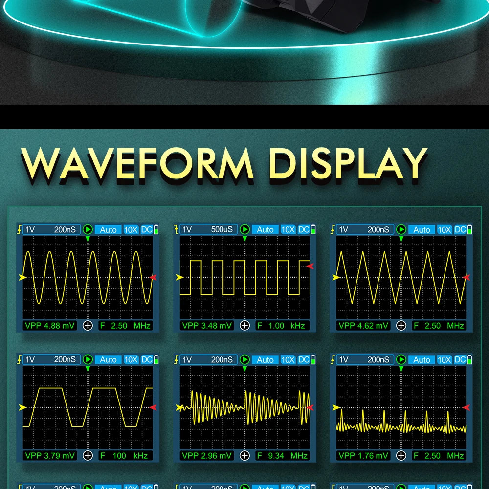 TOOLTOP ET120M 120MHz Handheld Digital Oscilloscope 1Mhz Square Wave S