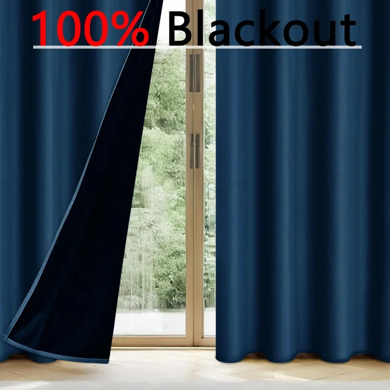 Solid Color Blackout Curtains Thermal Insulated Darkening Curtain in USA