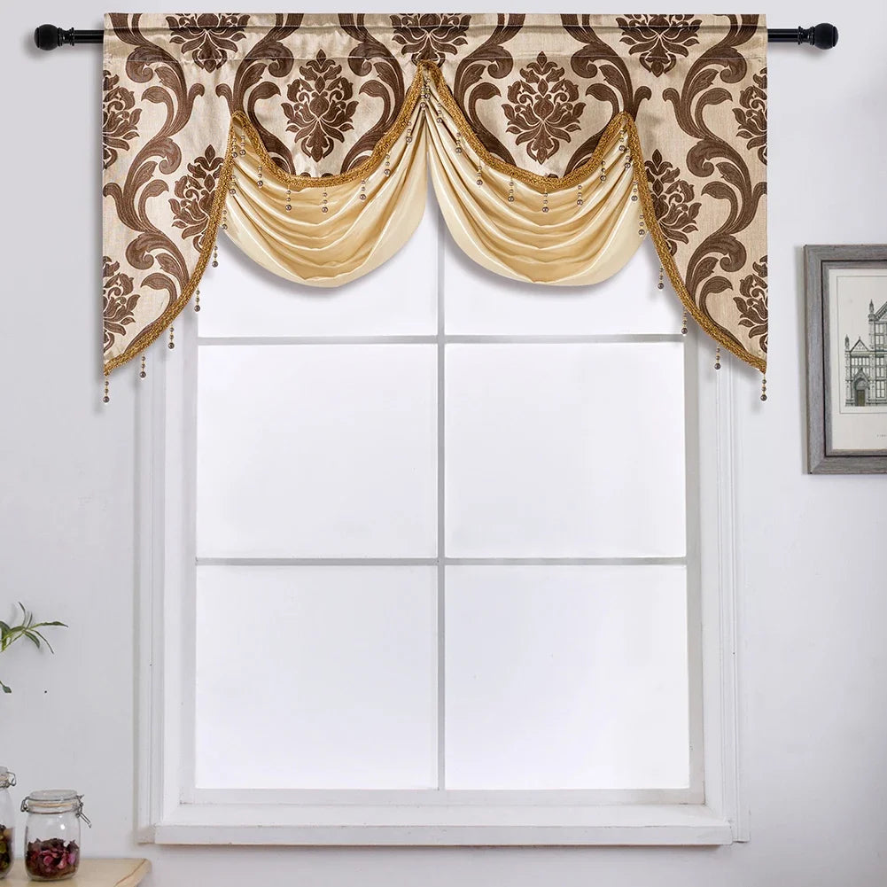 Living Room Luxury Jacquard Fabric Curtain Head Window in USA