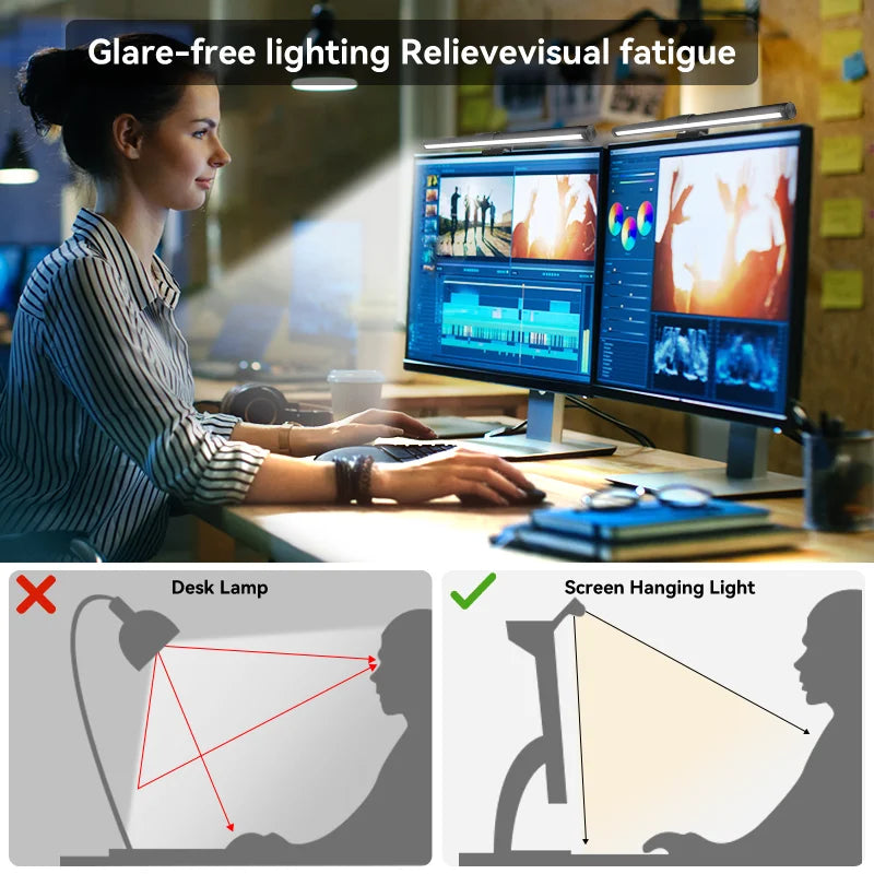 Curved Monitor Light Bar Rgb Computer Screen Lamp Dimmable Backlight H