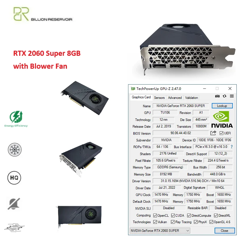 2024 USED RTX 2060 Super 8GB Graphics Card in USA.