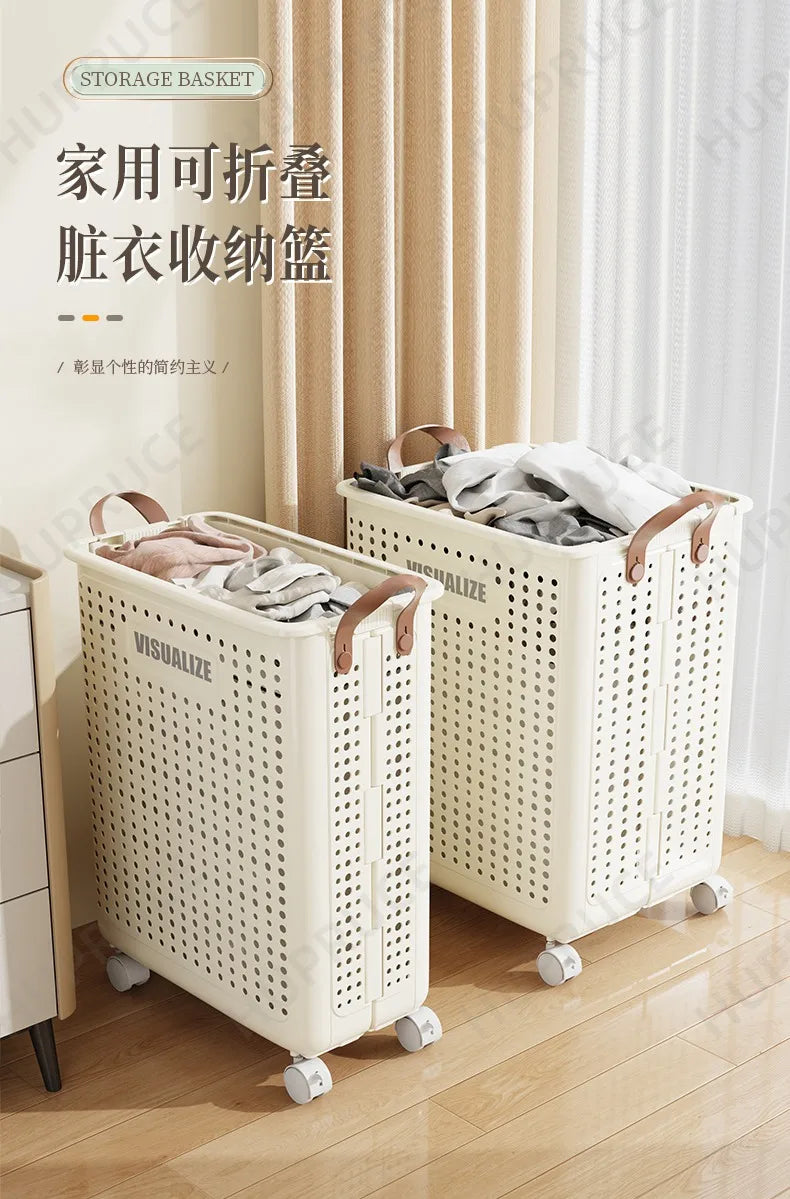 Foldable Laundry Basket hamper casters Washing Clothes in USA