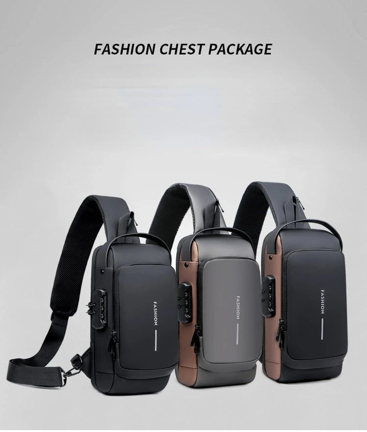 Men Anti Theft Chest Bag Shoulder Bags USB Charging in USA