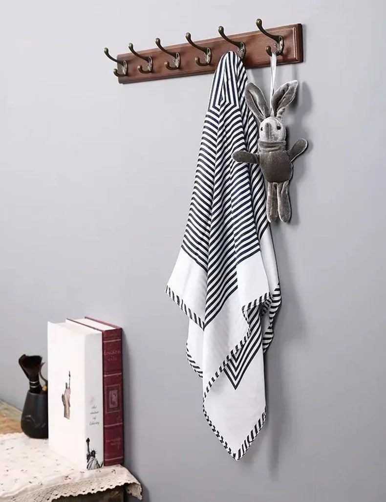 Bathroom Towel Rack Clothes Hanger Walnut Wall Hook