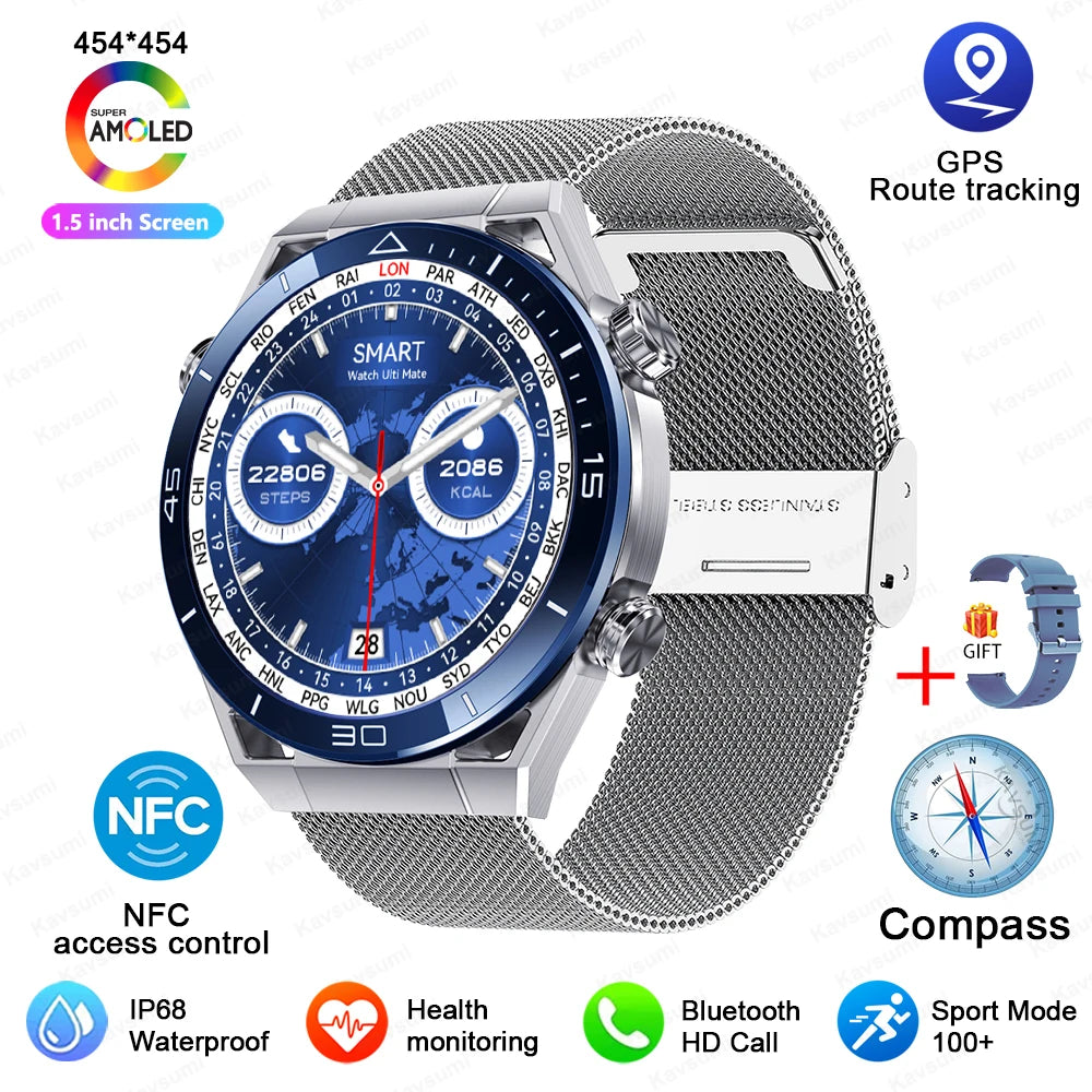 GPS Tracker Smartwatch Men NFC Bluetooth Call IN USA.