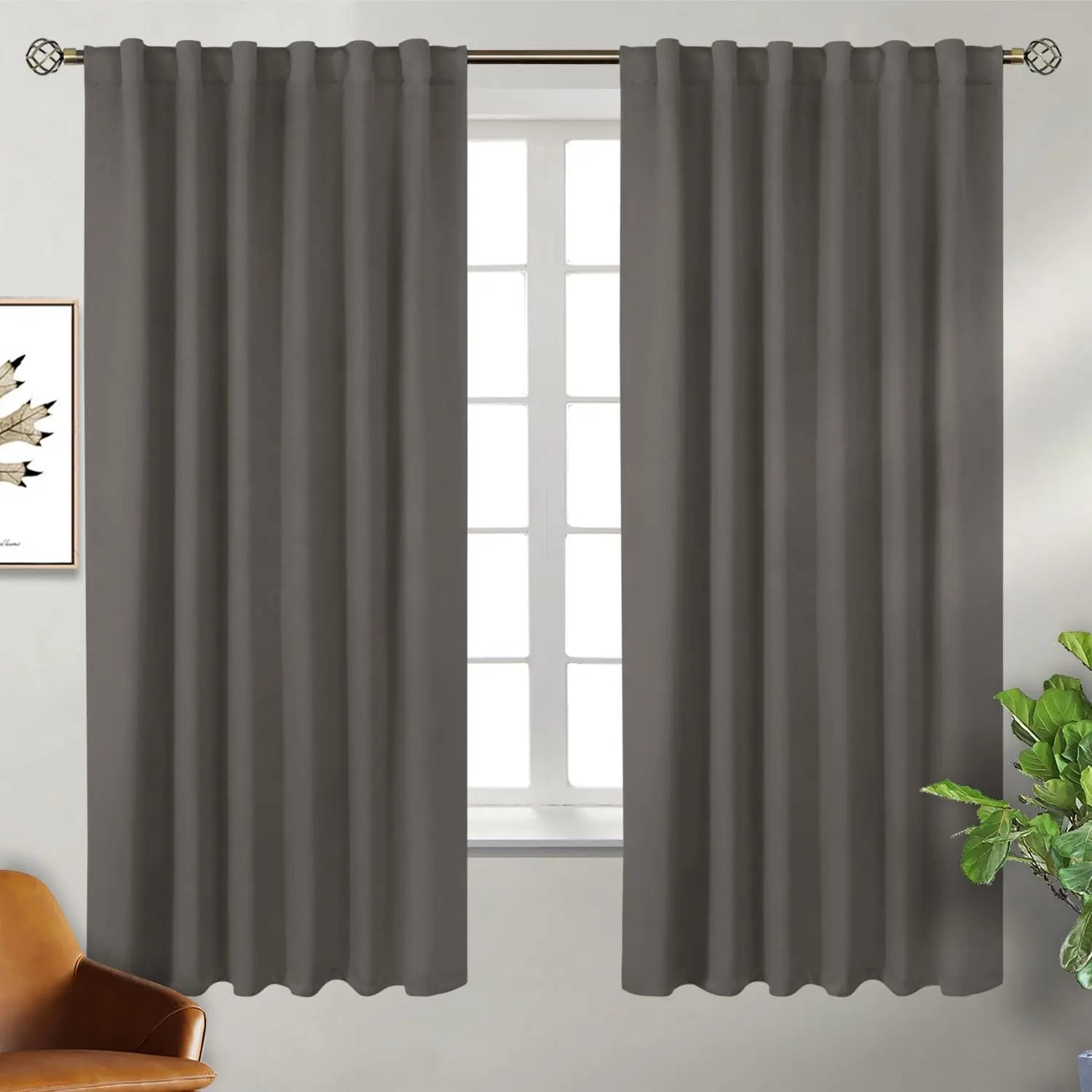 Navy Blue Elegant Blackout Curtains Rod Pocket in USA