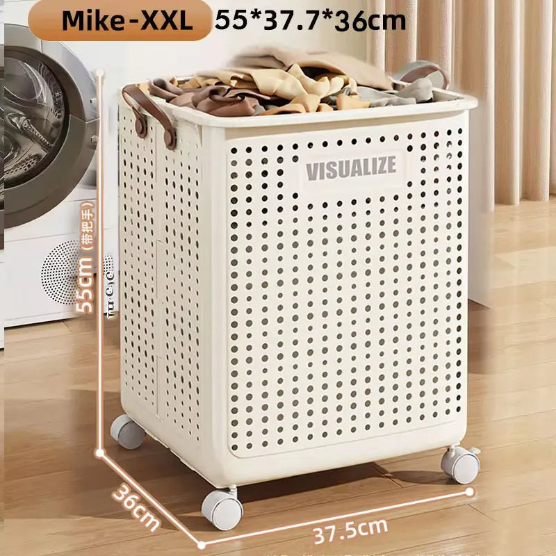 Foldable Laundry Basket hamper casters Washing Clothes in USA