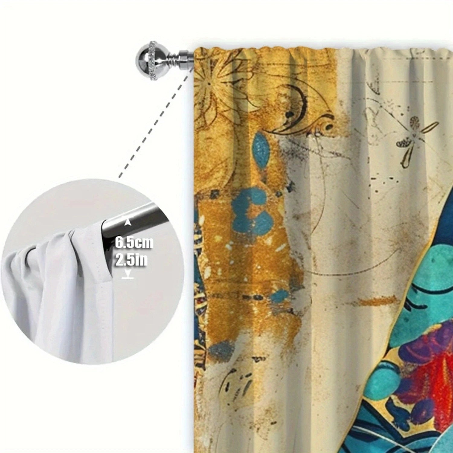 Artistic Cat Print Printed Curtain for Home Decor - Rod Pocket Window in USA