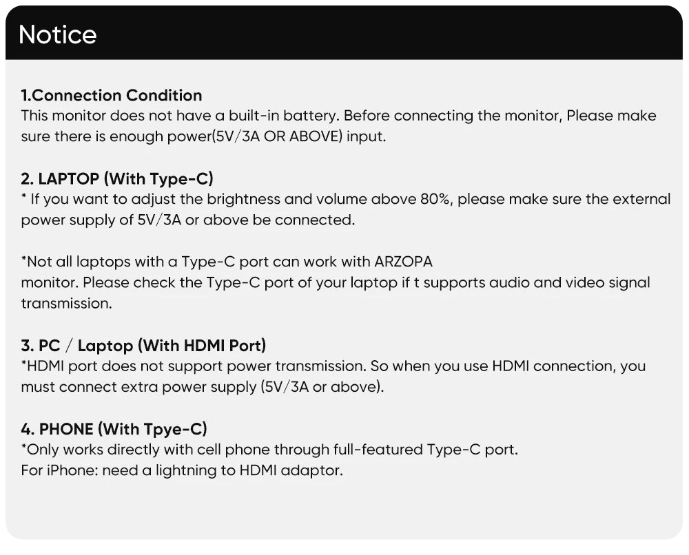 Portable Monitors Laptop MAC Switch Xbox Phone USB IN USA.