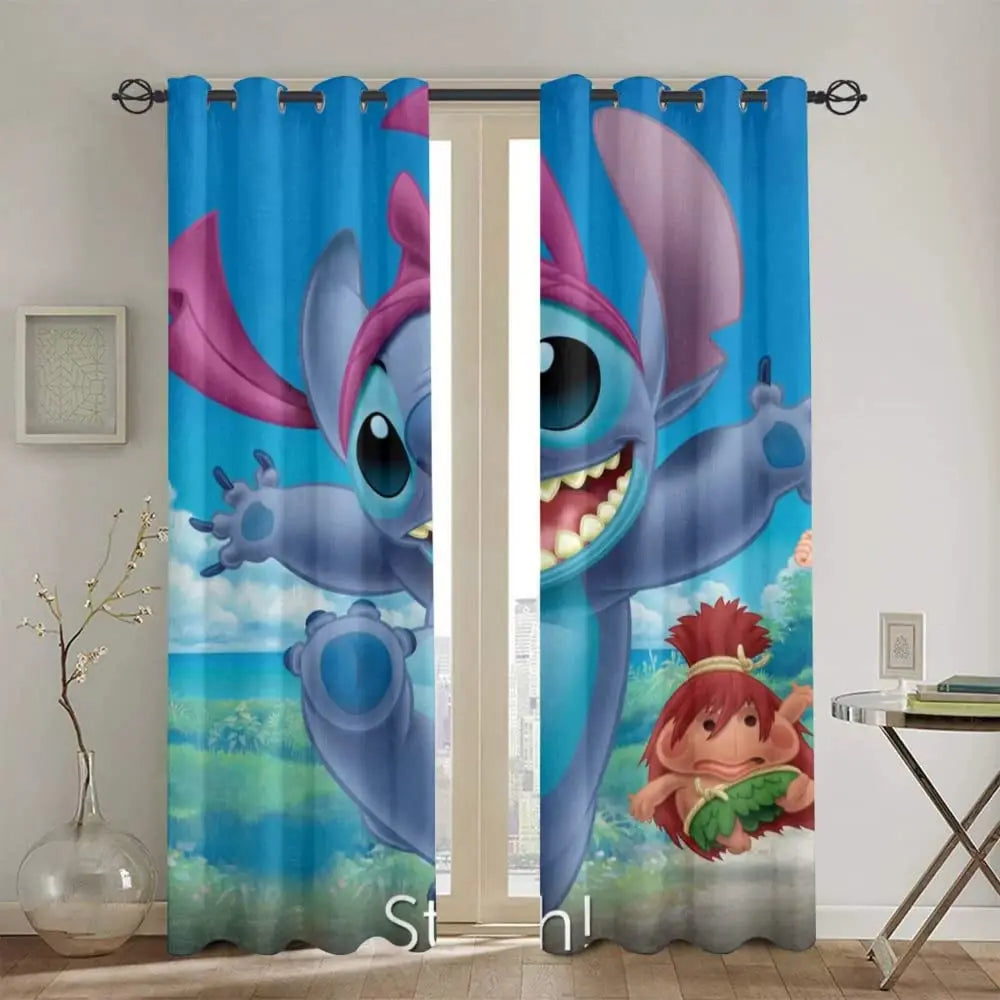 Stitch Lilo Stitch Blackout Curtains 3D Digital Printing Cute